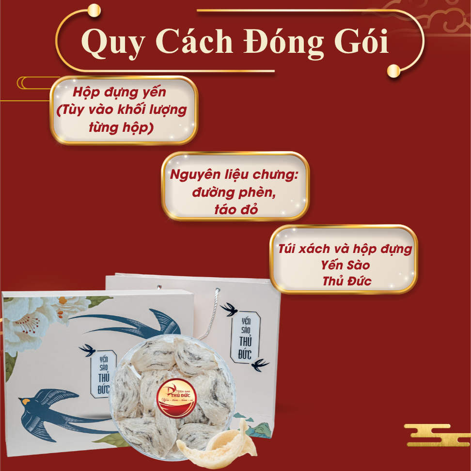 Yến Thô Bể Già Gân Tuyển Chọn Yến Sào Thủ Đức - Tổ Yến Thô Bể Nguyên Chất 100% (Hộp Tiết Kiệm Cho Gia Đình)