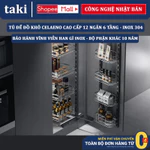 Tủ Để Đồ Khô 12 Ngăn 6 Tầng CELAENO CAO CẤP - Ray Giảm Chấn - INOX Không Gỉ 304, Bảo Hành Vĩnh Viễn - Có Thợ Lắp — ảnh 5