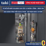 Tủ Để Đồ Khô 12 Ngăn 6 Tầng CELAENO CAO CẤP - Ray Giảm Chấn - INOX Không Gỉ 304, Bảo Hành Vĩnh Viễn - Có Thợ Lắp — ảnh 4