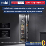 Tủ Để Đồ Khô 12 Ngăn 6 Tầng CELAENO CAO CẤP - Ray Giảm Chấn - INOX Không Gỉ 304, Bảo Hành Vĩnh Viễn - Có Thợ Lắp — ảnh 3