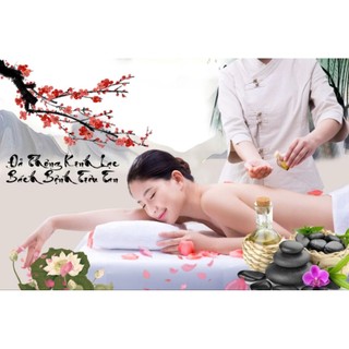 Tranh dán spa dưỡng sinh, decor gội đầu dưỡng sinh, tranh ngâm chân thảo dược, tranh 3D in trên vải lụa (tặng keo dán)