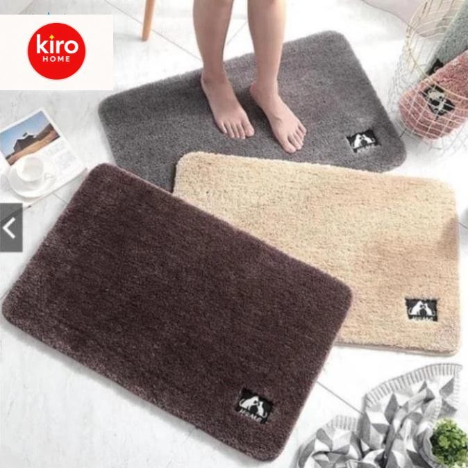 Thảm Chùi Chân Phòng Tắm Siêu Thấm Nước, Tấm Lau Chân Len Mịn Dày Dặn Chống Trơn Trượt Phòng Khách