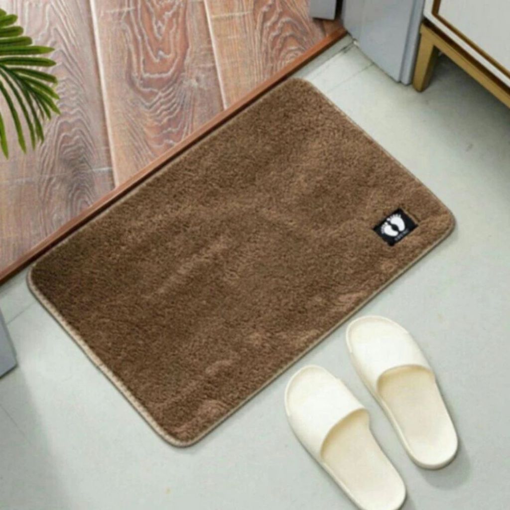 Thảm Chùi Chân Phòng Tắm Siêu Thấm Nước, Tấm Lau Chân Len Mịn Dày Dặn Chống Trơn Trượt Phòng Khách