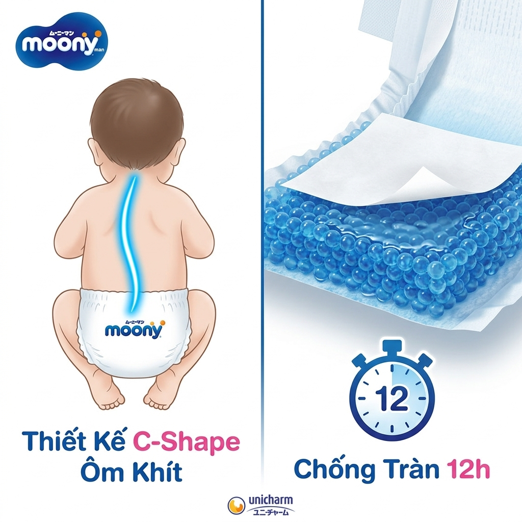 [DEAL T7] TÃ QUẦN / TÃ DÁN MOONY BLUE - TIÊU CHUẨN NỘI ĐỊA NHẬT BẢN (ĐỦ SIZE)