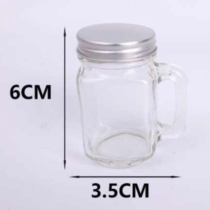 [COMBO 5 - 10] Lọ Thuỷ Tinh Mini 35 ml Chiết Cà Phê Nước Ép Nước Chấm Nắp Nhôm Có Tay Cầm