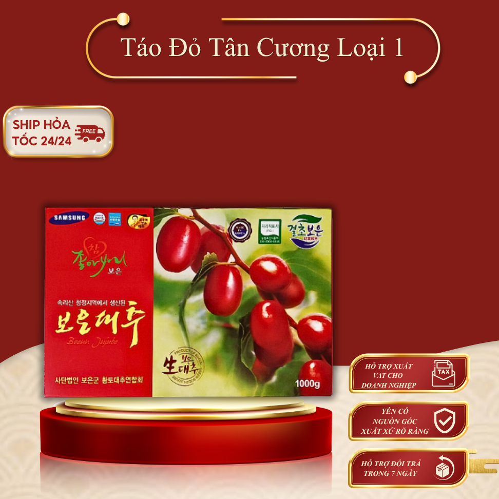 Táo Đỏ Sấy Khô 100gr Quả To Đỏ Đều Và Đẹp Loại 1 - Yến Sào Thủ Đức