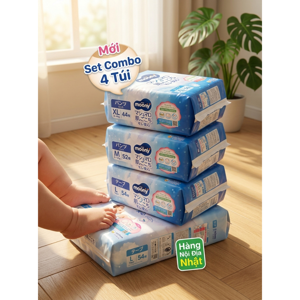 [DEAL T7] TÃ QUẦN / TÃ DÁN MOONY BLUE - TIÊU CHUẨN NỘI ĐỊA NHẬT BẢN (ĐỦ SIZE)