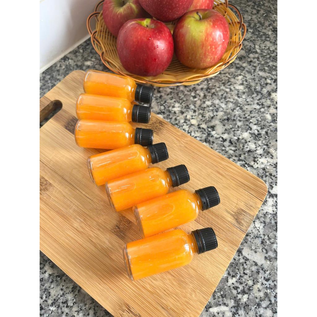 [COMBO 7 - 10]Lọ Thủy Tinh Đựng 30ml Ginger Shot Nước Chấm Cà Phê Nắp Đen Vặn Kín Tặng Kèm Phễu Chiết