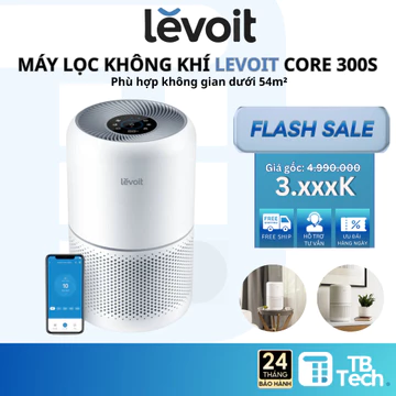 [Chính hãng] Máy Lọc Không Khí Levoit Core 300S 54m2 | Lõi HEPA 3 lớp lọc bụi mịn - Đèn cảm biến chất lượng không khí.