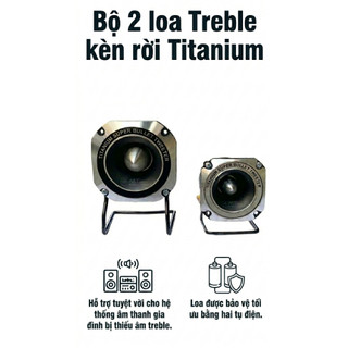 Bộ 2 loaTreble kèn rời, Loa TREBLE Còi Treble Titanium Super HT-666, Công Suất 100w, Hỗ trợ cực tốt cho các dàn âm thanh