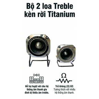 Bộ 2 loaTreble kèn rời, Loa TREBLE Còi Treble Titanium Super HT-666, Công Suất 100w, Hỗ trợ cực tốt cho các dàn âm thanh