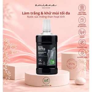 NƯỚC SÚC MIỆNG TỰ NHIÊN THAN HOẠT TÍNH ECODENTA BLACK WHITENING 500ML 🖤