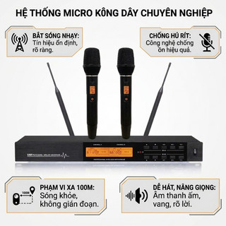 Micro Không Dây AT 2023, Bắt Sóng Nhạy, Loại Bỏ Tạp Âm, Chống Hú, Rít, Cảm Biến Tự Ngắt, Sóng Xa Lên Đến 100m