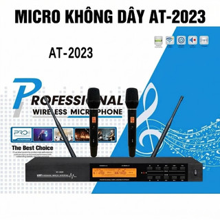 Micro Không Dây AT 2023, Bắt Sóng Nhạy, Loại Bỏ Tạp Âm, Chống Hú, Rít, Cảm Biến Tự Ngắt, Sóng Xa Lên Đến 100m
