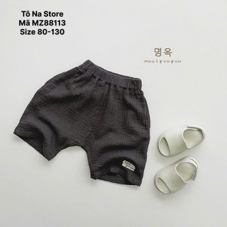 Quần Short Xô Muslin Dáng Phồng Cho Bé Từ 9-28kg Ống Rộng Hàn Quốc Cạp Chun In Hoạ Tiết MZ88113