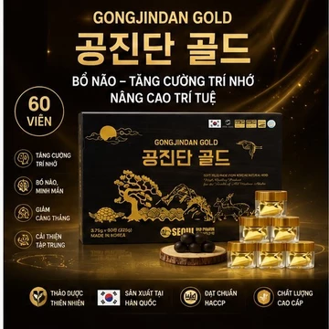 Bổ Não Trầm Hương Samsung Jangsoo Hwan - Gongjindan Gold Hàn Quốc, Hộp Giấy 60v, Giúp Bổ Não, Ngừa Tai Biến