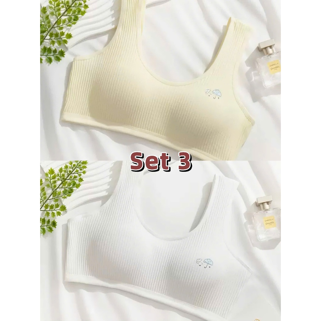 SET 2 - SET 3 - SET 4 Áo lót lá bé gái dậy thì cotton gân mềm mại thoáng khí co giãn 4 chiều cho học sinh [A161]