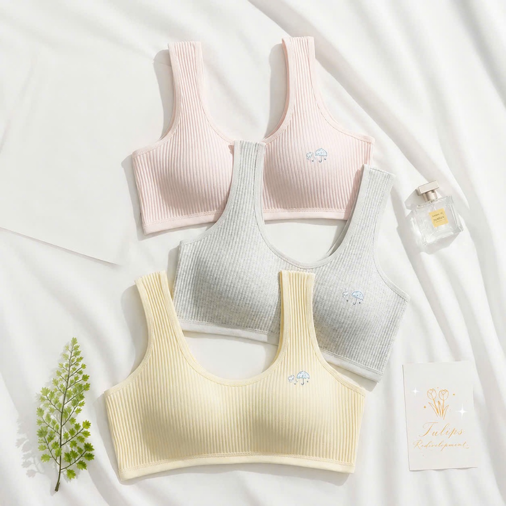 SET 2 - SET 3 - SET 4 Áo lót lá bé gái dậy thì cotton gân mềm mại thoáng khí co giãn 4 chiều cho học sinh [A161]