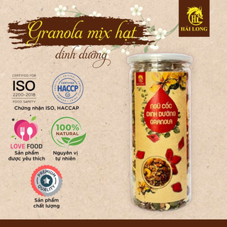Granola mix hạt dinh dưỡng Hải Long (450G) ngũ cốc giảm cân, quà tặng Tết cho phái đẹp xinh xắn | HẢI LONG