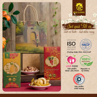 Set Quà Tết 11 – Mứt Vỏ Bưởi Sấy Dẻo & Hạt Điều Rang Muối Hải Long Food | Thanh Vị – Béo Bùi – Dễ Biếu