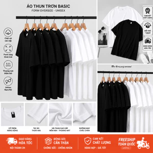 Áo Thun trơn Nam Nữ tay lỡ, Áo Phông trơn