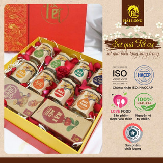 Hộp quà Tết thực phẩm Hải Long Set 4, set quà biếu tặng sang trọng tinh tế đẹp | HẢI LONG