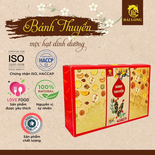 Bánh thuyền mix hạt dinh dưỡng Hải Long (170G) giòn tan, quà Tết sức khỏe dành cho mọi nhà quý | HẢI LONG