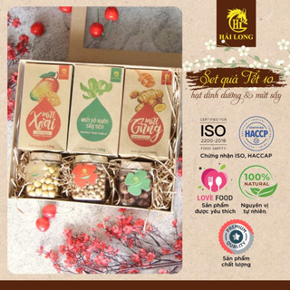 Hộp Quà Tết Cao Cấp Healthy Set 10 - Hạt Dinh Dưỡng & Mứt Sấy Truyền Thống | Hải Long Food