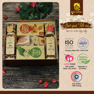 Giỏ Quà Tết Healthy Cao Cấp Set 01– Hạt & Trái Cây Sấy Dinh Dưỡng, Ít Ngọt, Tốt Cho Sức Khỏe | Hải Long Food