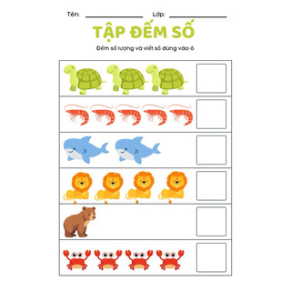 Phiếu Học Tập Đếm Số Lượng Montessori Cho Bé Mầm Non – Tiền Tiểu Học