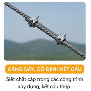 Cóc Khóa Dây Cáp Thép Mạ Kẽm Siết Cáp Chịu Lực Tốt(combo 10 cái)