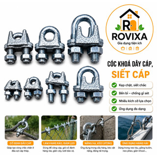 Cóc Khóa Dây Cáp Thép Mạ Kẽm Siết Cáp Chịu Lực Tốt(combo 10 cái)