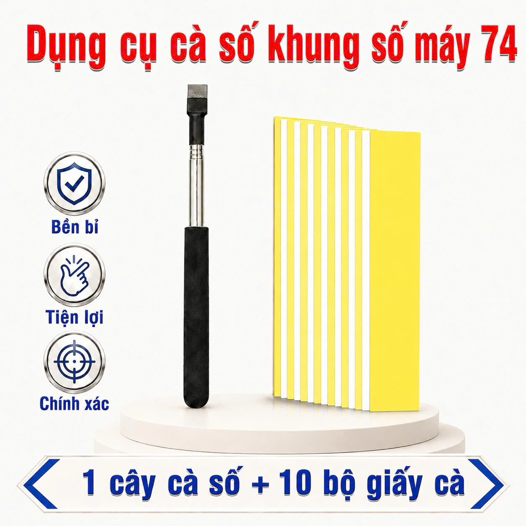Cây Cà Số Khung Số Máy /Chuyên Dùng Cho Ô Tô Xe Máy/ Tặng Kèm Bộ Giấy