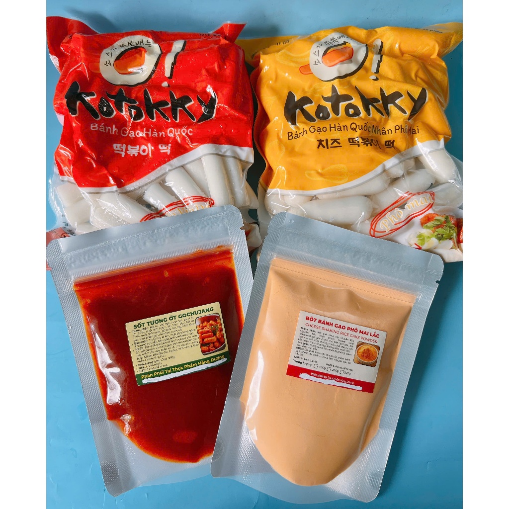 Combo 500g bánh gạo KoTokky+500g bánh gạo nhân phô mai +100g bột phô mai+100g sốt