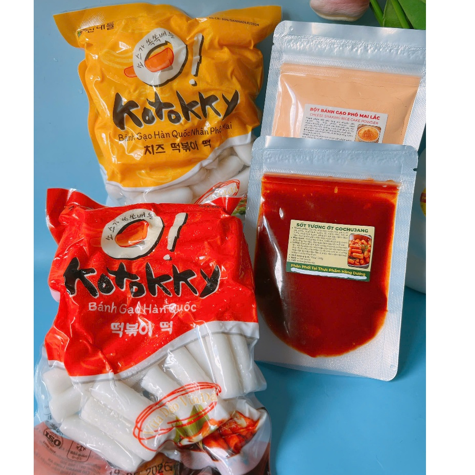Combo 500g bánh gạo KoTokky+500g bánh gạo nhân phô mai +100g bột phô mai+100g sốt