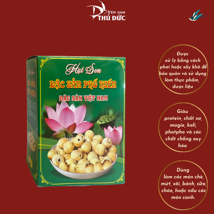 Hạt sen khô nấu chè, cháo, chưng yến táo đỏ thơm ngon ( túi 30 gram - Hũ 50 gram ) - Yến Sào Thủ Đức