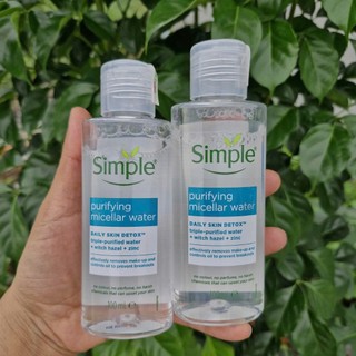 Nước Tẩy Trang Simple Cho Da Mụn Purifying Micellar Water 100ml-Hàng Mini