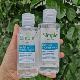 Nước Tẩy Trang Simple Cho Da Mụn Purifying Micellar Water 100ml-Hàng Mini