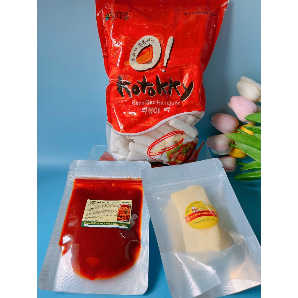 combo 500g bánh gạo KoTokky kèm 100g sốt kèm 100g phô mai kéo sợi Mozzazzella