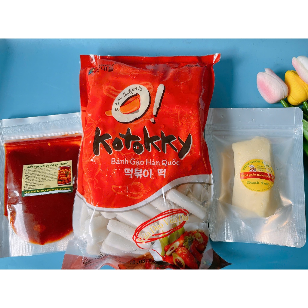 Combo bánh gạo siêu hấp dẫn( 1kg bánh gạo kèm 100g phô mai mozzazzella +100g sôt Hàn Quốc)