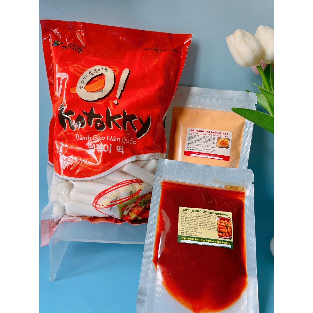 combo 500g bánh gạo KoTokky kèm 100g nước sốt + 100g bột phô mai