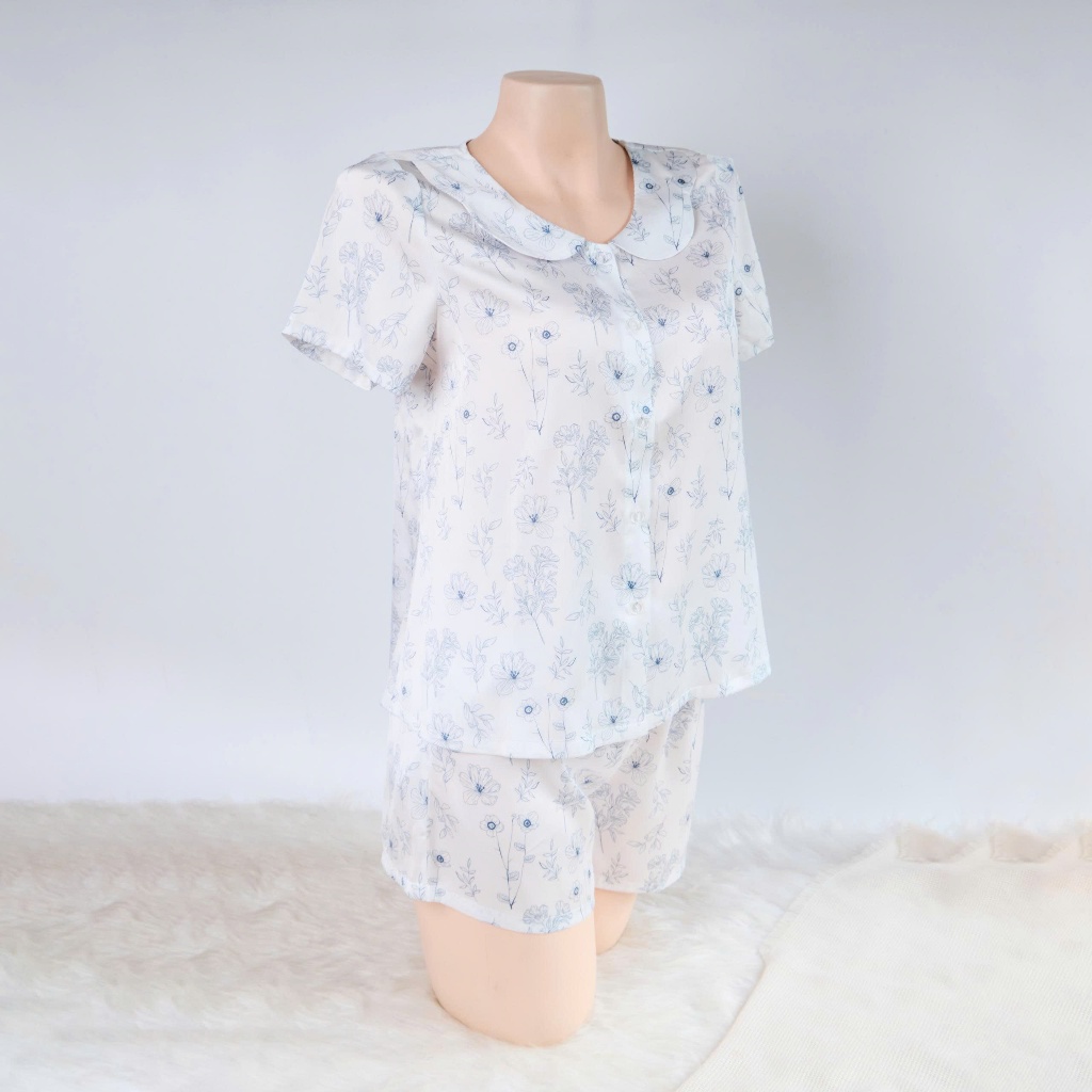 Bộ Mặc Nhà Loirechic FDMN260385 Chất Lụa Pháp Họa Tiết Hoa