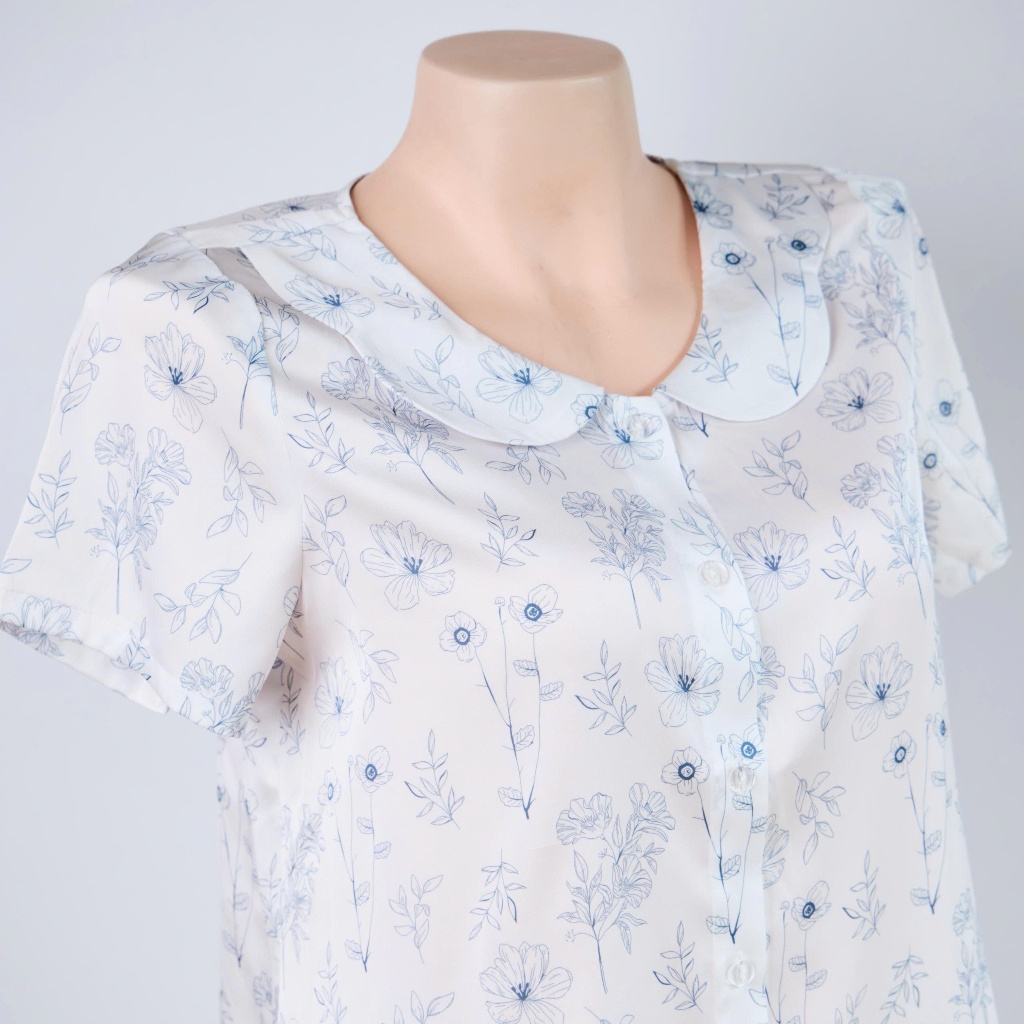 Bộ Mặc Nhà Loirechic FDMN260385 Chất Lụa Pháp Họa Tiết Hoa