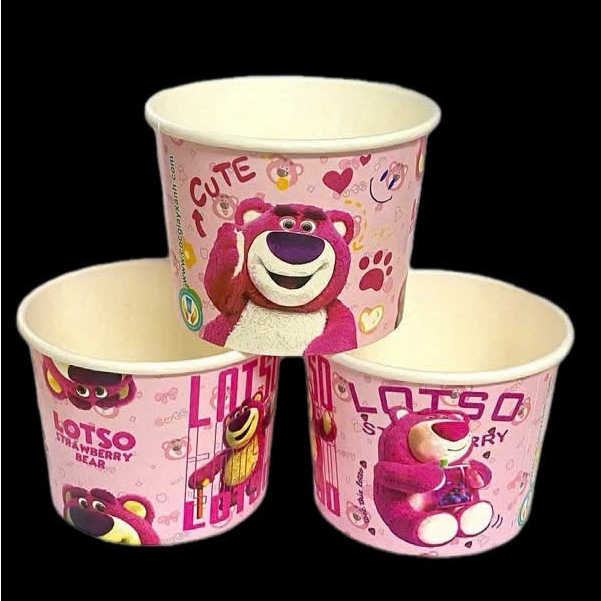 50 Tô Bát Giấy 360ml ,480ml Có Nắp, In Họa Tiết Siêu Đẹp Dùng 1 Lần Đựng Kem, Cháo Dinh Dưỡng