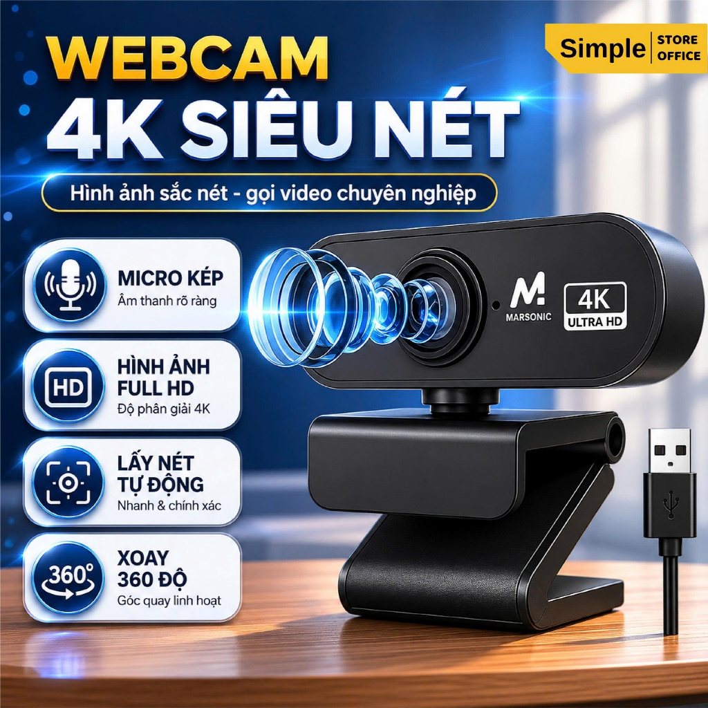 Webcam 4K 2K  Fulll HD có Livestream Có Mic Cho PC, Laptop, Trợ Sáng Cực Tốt, Webcam Pc, Cam máy Tính Pc, Webcam Usb.