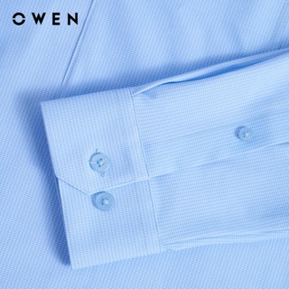 Owen - Áo sơ mi dài tay Regular Fit AR260048DT màu Xanh nhạt chất liệu Knit cao cấp