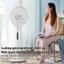 Quạt Cây Đứng Cao Cấp 7 Cánh Điều Khiển Từ Xa,Thiết Kế Cánh Quạt 2 Lớp Cung Cấp Luồng Gió Siêu Êm