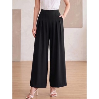 Quần Ống Rộng 𝐂𝐂𝐇𝐀𝐓 Dáng Suông Ease Line Cạp Liền Chất Liệu Tuytsi Cao Cấp 16QDS2042ST