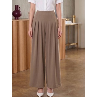 Quần Ống Rộng 𝐂𝐂𝐇𝐀𝐓 Dáng Suông Ease Line Cạp Liền Chất Liệu Tuytsi Cao Cấp 16QDS2042ST