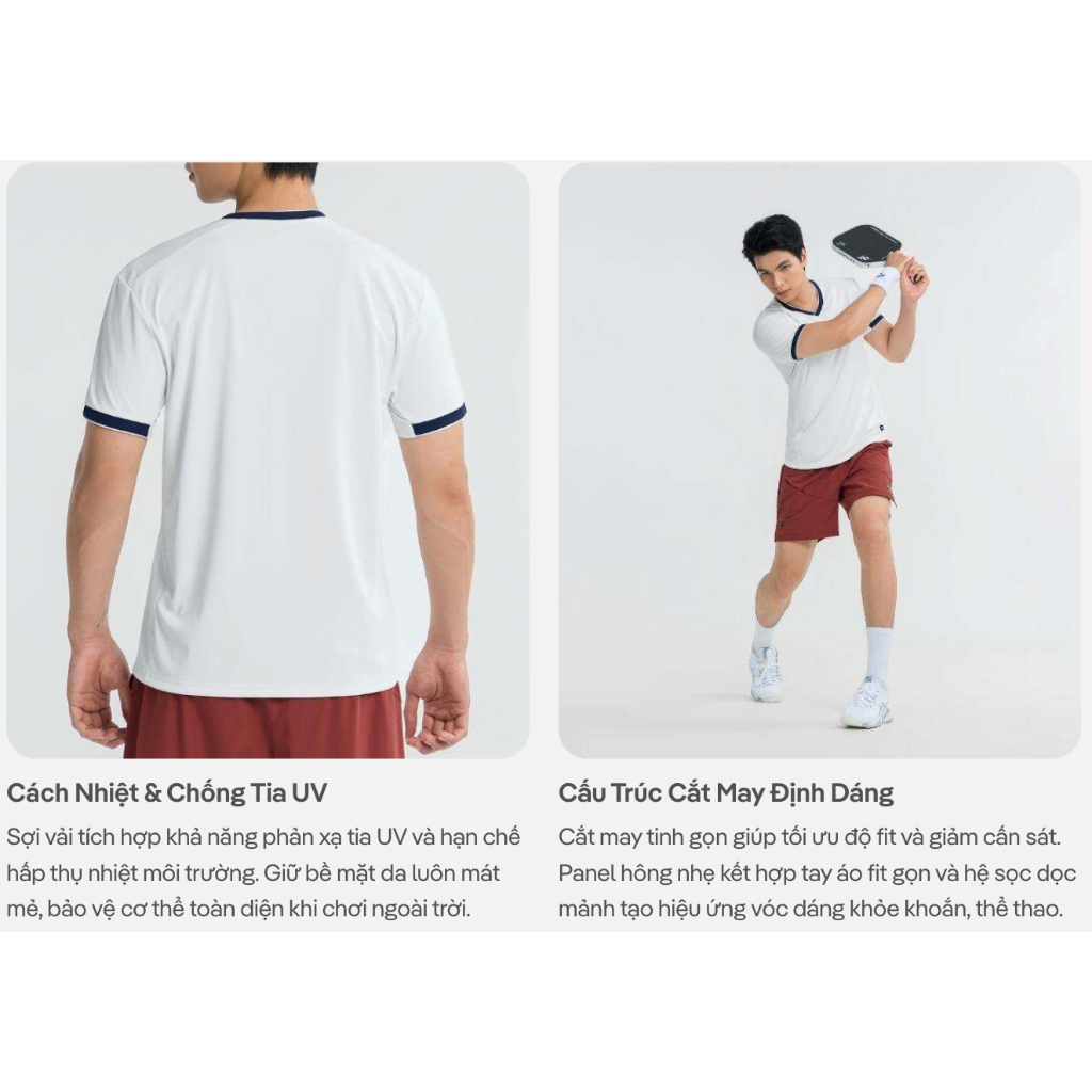 [TẶNG SRM OXY][MỚI]Áo thun thể thao nam cổ V Pickleball ZeroMark nhanh khô KHÔNG ĐỂ LẠI VỆT MỒ HÔI Coolmate